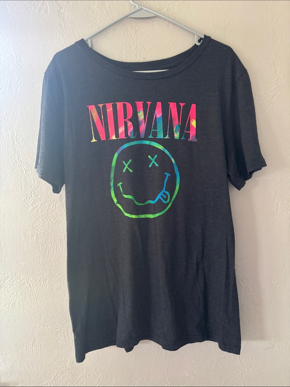 Nirvana Black Tee with Rainbow Logo